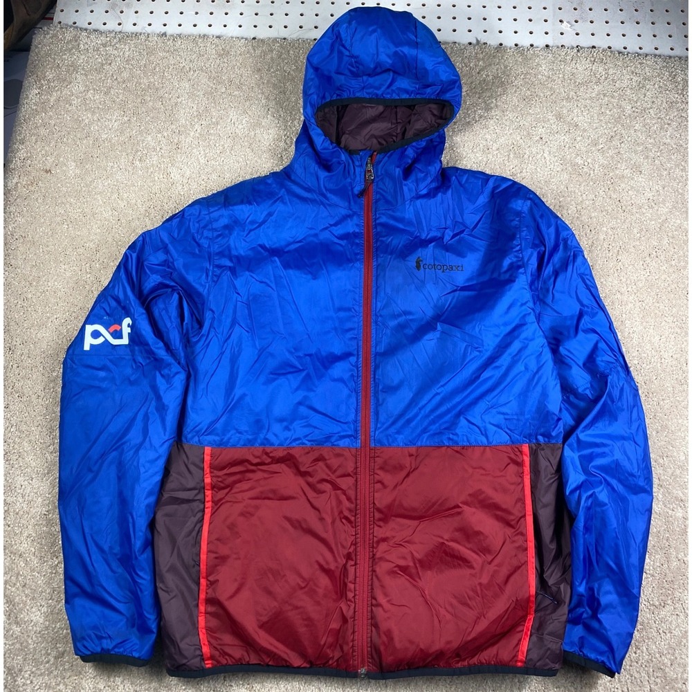 Cotopaxi Teca Calido Reversible Hooded Jacket XL Blue Red Burgundy Quilted